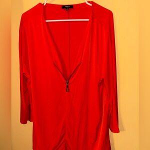 Premise Studios long red top with zipper